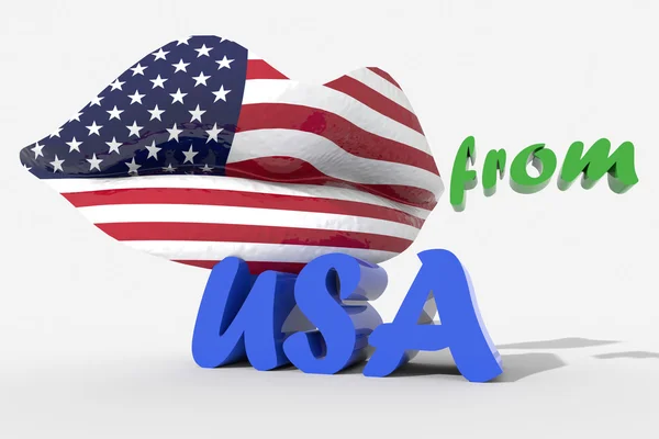 Kiss from USA — Stock Photo, Image