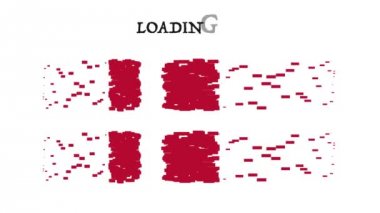 Yükleme hareket ile Danimarka bayrağı animasyon