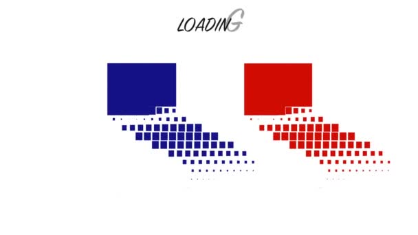 Vlajka Francie animace s pohyblivými načítání — Stock video