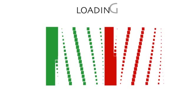 Italia Bandiera animazione con caricamento in movimento — Video Stock