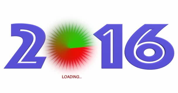 Animación de carga de año nuevo 2016 — Vídeos de Stock