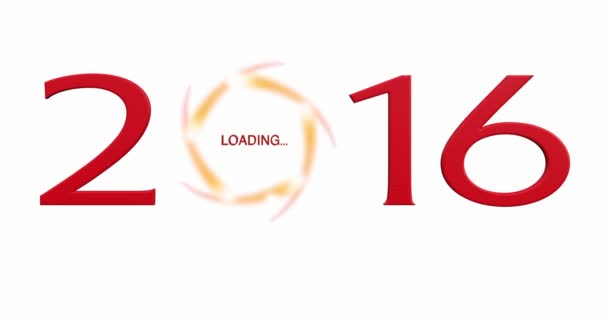 Animation zum Laden des neuen Jahres 2016 — Stockvideo