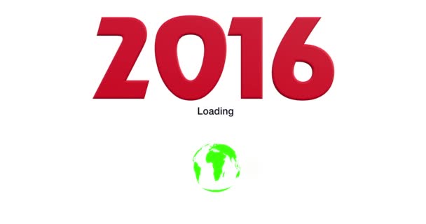 Animación de carga de año nuevo 2016 — Vídeos de Stock