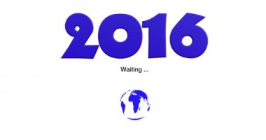 Yeni yıl 2016 bekleyen animasyon