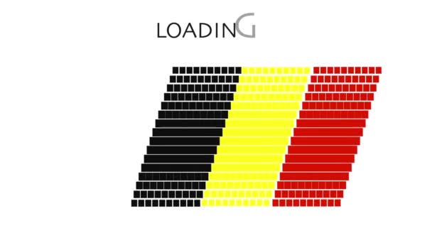 Animação Bandeira da Bélgica com carregamento móvel — Vídeo de Stock