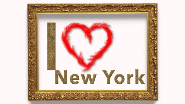 Me encanta Nueva York con marco — Foto de Stock
