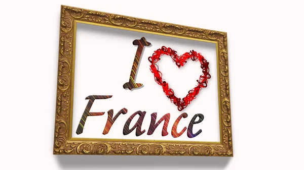 I love France with frame — Stock Photo, Image