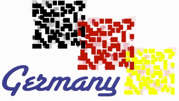 Bandiera di animazione Germania con forme geometriche e testo Germania — Video Stock