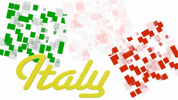 Italy flag with geometric shapes and text Italy — Stock Photo, Image