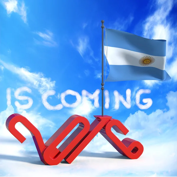 2016 Arjantin bayrağı ile geliyor — Stok fotoğraf