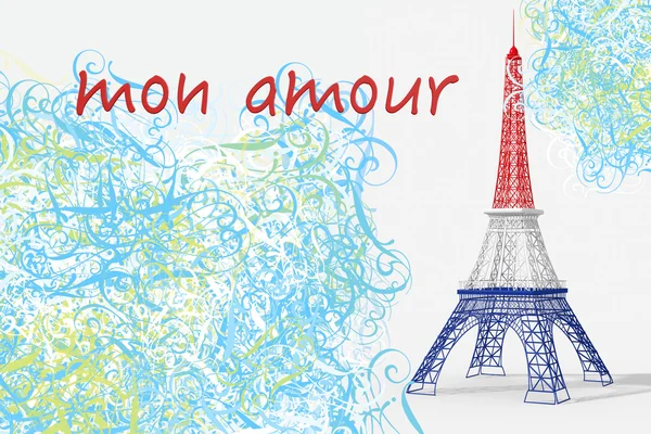 París mon amour con Torre Eiffel — Foto de Stock