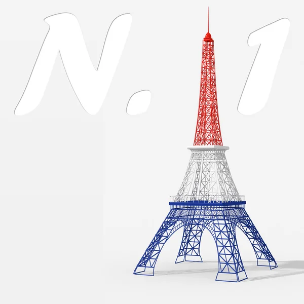 에펠 탑과 파리 넘버 원 — 스톡 사진
