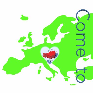 Avusturya'ya Avrupa Haritası ile gelir