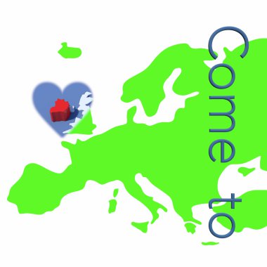 İrlanda Avrupa Haritası ile gelmek