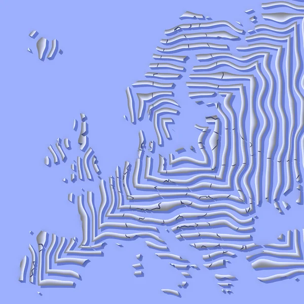 Europa 3D Texturkarte — Stockfoto