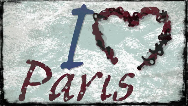 Jag älskar Paris grunge — Stockfoto