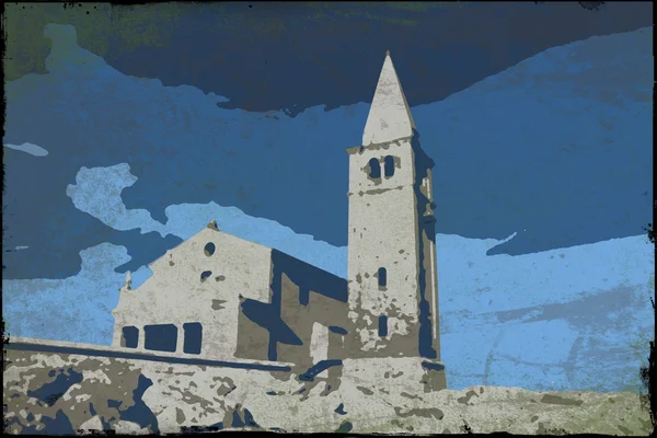 Kerk van Caorle grunge — Stockfoto