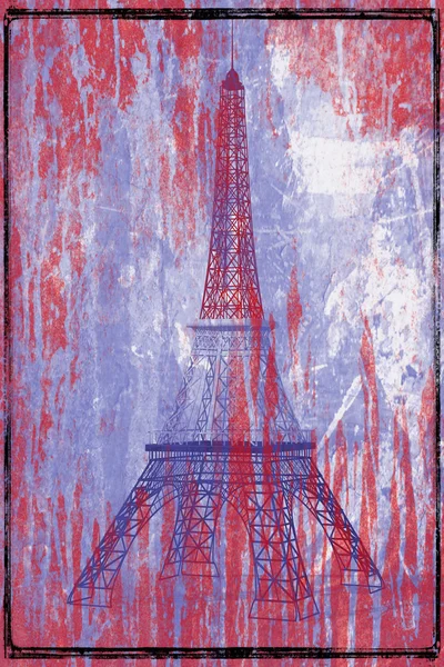 Torre Eiffel 3D grunge — Stok fotoğraf