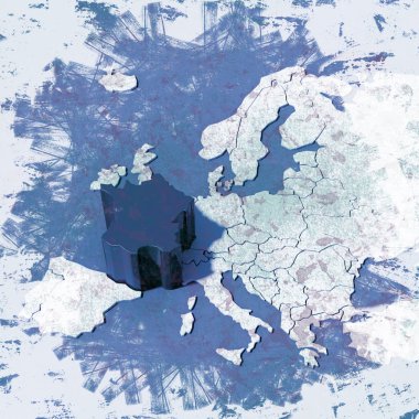 Europe harita 3d grunge