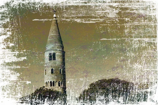 Kathedraal van Caorle grunge — Stockfoto