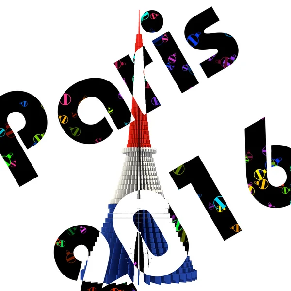 Torre Eiffel albero Natale París 2016 — Foto de Stock