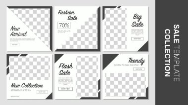 Promosyon satışı için şablon koleksiyonu. Sosyal medya, web sitesi veya internet reklamları için tanıtım pankartı. Vecto illüstrasyonu