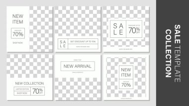 Promosyon satışı için şablon koleksiyonu. Sosyal medya, web sitesi veya internet reklamları için tanıtım pankartı. Vecto illüstrasyonu