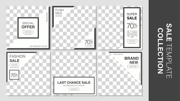 Sale Template Collection Promotion Sale Promotion Sale Square Banner Social — Stock Vector