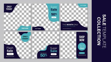 Promosyon satışı için şablon koleksiyonu. Sosyal medya paylaşımı, internet ve internet için düzenlenebilir pankart. Kara Cuma etkinlik satışı