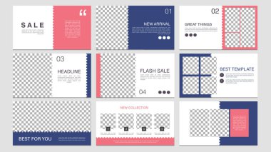 Promosyon satışı için şablon koleksiyonu. Sunum, web ve internet reklamları için düzenlenebilir pankart.