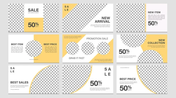 Sale Template Collection Promotion Sale Editierbares Banner Für Präsentation Web — Stockvektor