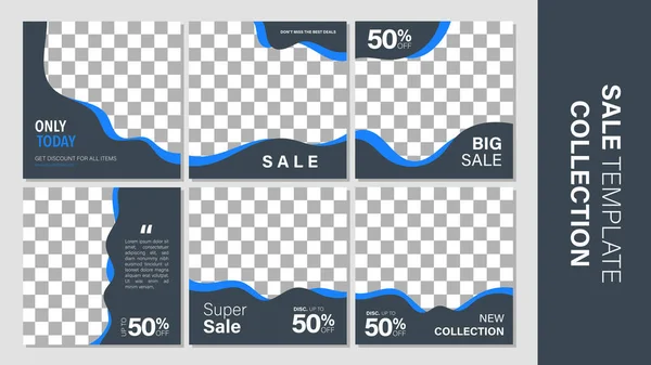 销售模板集合用于促销销售 社交媒体 网络和互联网的可编辑横幅 黑色星期五假期活动 — 图库矢量图片