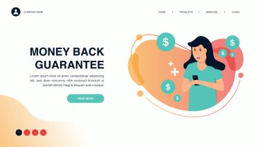 Web sitesi ve mobil web sitesi geliştirme için iş veya finans kavramına sahip web sayfası tasarımı. Web sitesi tasarım vektör çizimi. Düzenleyebiliyor ya da özelleştirebiliyor.