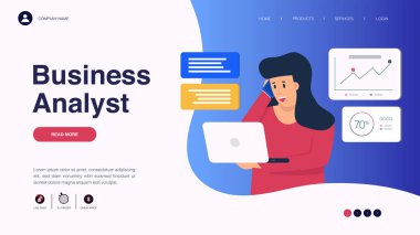 Web sitesi ve mobil web sitesi geliştirme için iş veya finans kavramına sahip web sayfası tasarımı. Web sitesi tasarım vektör çizimi. Düzenleyebiliyor ya da özelleştirebiliyor.
