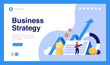 Web sitesi ve mobil web sitesi geliştirme için iş veya finans kavramına sahip web sayfası tasarımı. Web sitesi tasarım vektör çizimi. Düzenleyebiliyor ya da özelleştirebiliyor.