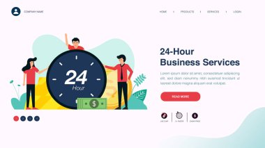 Web sitesi ve mobil web sitesi geliştirme için iş veya finans kavramına sahip web sayfası tasarımı. Web sitesi tasarım vektör çizimi. Düzenleyebiliyor ya da özelleştirebiliyor.