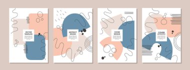 Soyut yaratıcı sanatsal şablonlar seti. Evrensel kapak Tasarımları Yıllık Rapor, Broşürler, El ilanları, Sunumlar, Broşürler, Broşürler, Dergiler, Hikayeler.