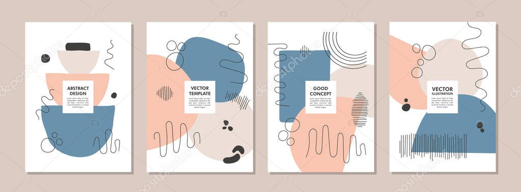 Set of abstract creative artistic templates. Universal cover Designs for Annual Report, Brochures, Flyers, Presentations, Leaflet, Magazine, Stories.