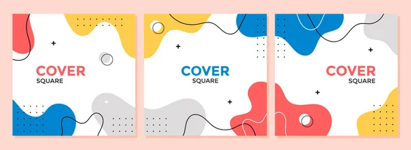 Moda soyut geometrik kaplama şablonu. Sosyal medya gönderileri, yayınlar, web, internet reklamları için kare pankart.