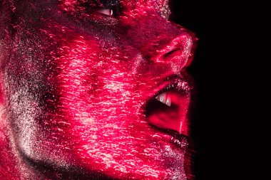 Güzellik kırmızı glitter ile