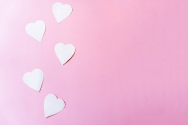 14 Şubat Sevgililer Günü için kompozisyon. Hassas pembe torba.