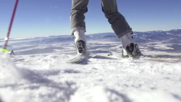 Skifahrer beim Abfahren — Stockvideo