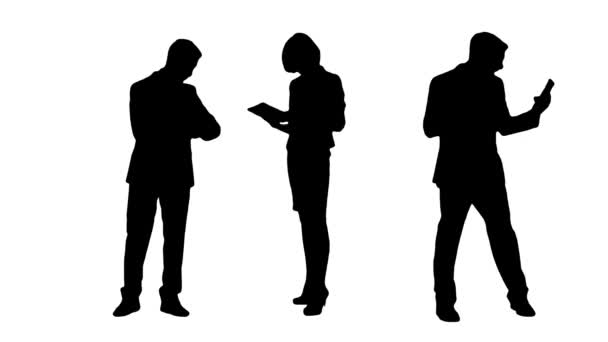 Multiple Silhouettes Of Busy Business People — Stock Video