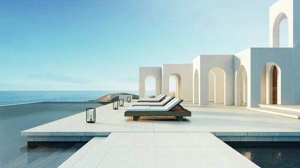 Lüks plaj ve Santorini bilardo villası - 3D görüntüleme