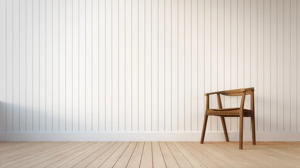 Silla y pared blanca con rayas verticales —  Fotos de Stock