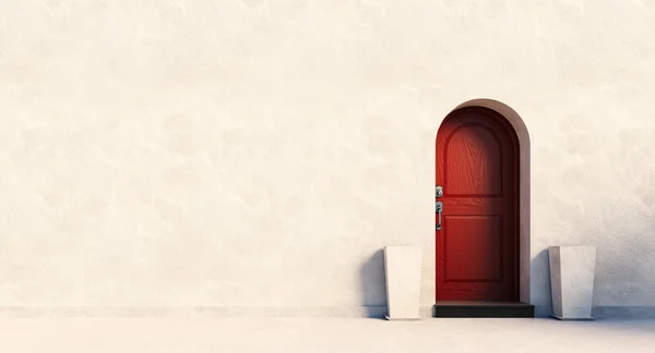 Röd brittiska hus dörr — Stockfoto