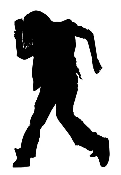 Silhouette Girl Dancing — Stock Photo, Image