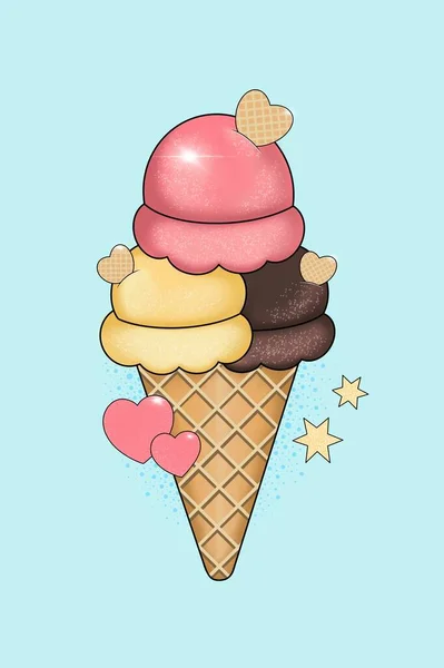 Chocolate Ice Cream Draw — Stock Photo, Image