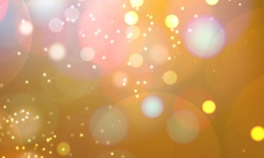 Soyut, parlak, pırıl pırıl çemberler, Noel ışıkları olan, altın renginde, şenlikli, şenlikli bir arka plan. Güzel doku.