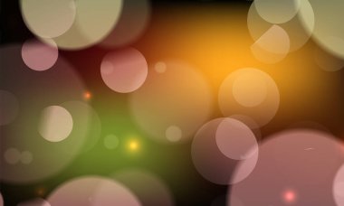 Soyut, parlak, pırıl pırıl çemberler, Noel ışıkları olan, altın renginde, şenlikli, şenlikli bir arka plan. Güzel doku.